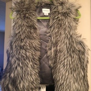 Gray fur vest